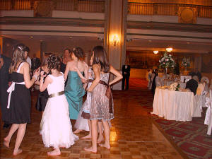 Barefoot on the dance floor...always a good sign