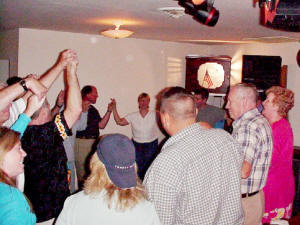 Crowd stands & unites for "Proud To Be An American" at the American Legion Post 175 in Severna Park Maryland. Click for enlarged view