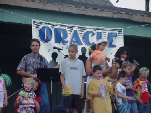 Some of Oracle's younger fans on stage