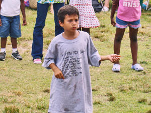 THis young man was a master at air guitar...it was fun watching him play.