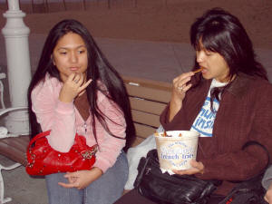 Veronica gets her first taste of Thrashers French Fries in Ocean City